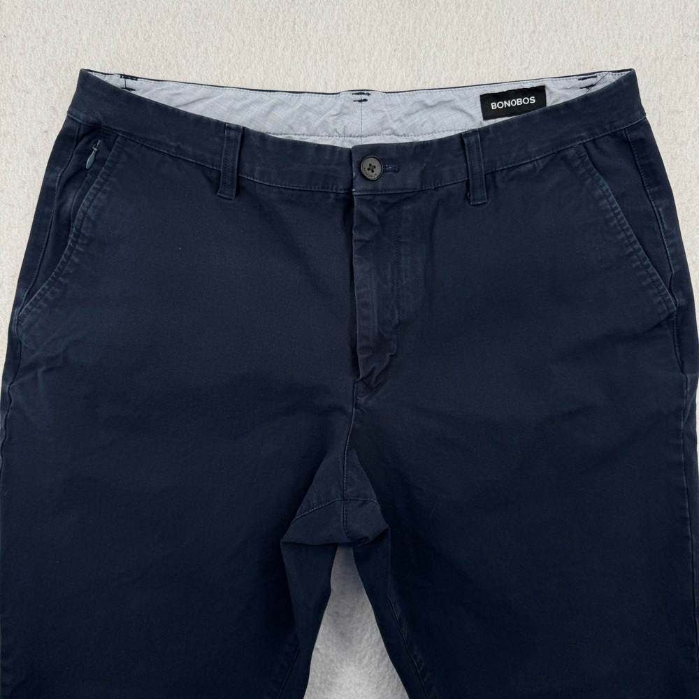Bonobos Mens Athletic Fit Chino Pants Navy Blue Stretch Cotton 35x30 (35x28)